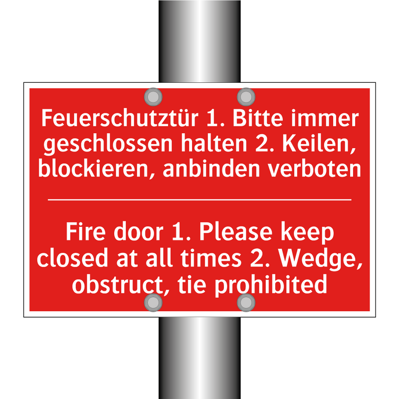 Feuerschutztür 1. Bitte immer /.../ - Fire door 1. Please keep closed /.../