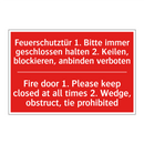 Feuerschutztür 1. Bitte immer /.../ - Fire door 1. Please keep closed /.../