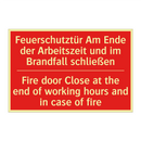 Feuerschutztür Am Ende der Arbeitszeit /.../ - Fire door Close at the end of /.../
