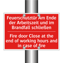 Feuerschutztür Am Ende der Arbeitszeit /.../ - Fire door Close at the end of /.../