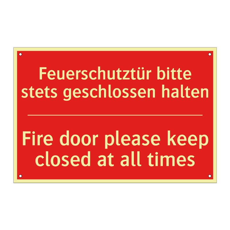 Feuerschutztür bitte stets geschlossen /.../ - Fire door please keep closed at /.../