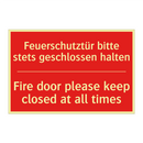 Feuerschutztür bitte stets geschlossen /.../ - Fire door please keep closed at /.../