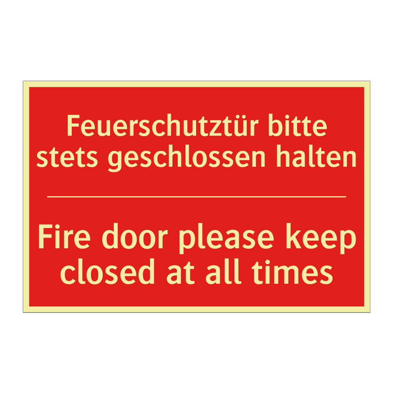 Feuerschutztür bitte stets geschlossen /.../ - Fire door please keep closed at /.../
