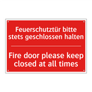 Feuerschutztür bitte stets geschlossen /.../ - Fire door please keep closed at /.../