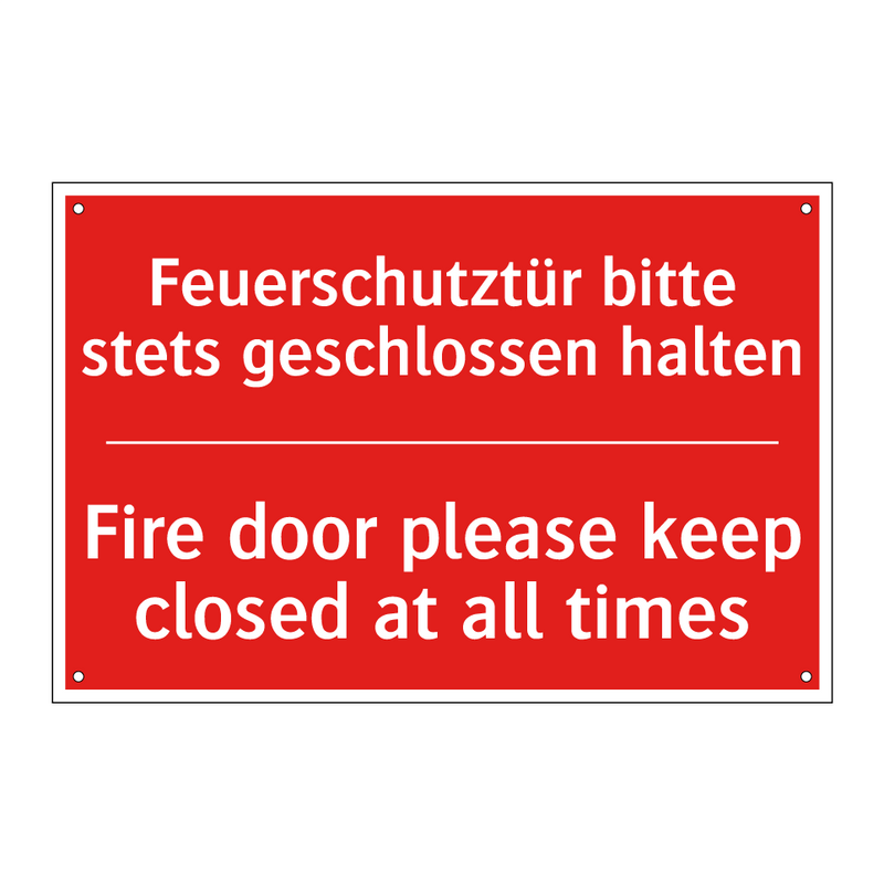 Feuerschutztür bitte stets geschlossen /.../ - Fire door please keep closed at /.../