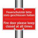 Feuerschutztür bitte stets geschlossen /.../ - Fire door please keep closed at /.../