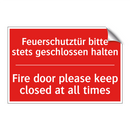 Feuerschutztür bitte stets geschlossen /.../ - Fire door please keep closed at /.../