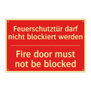 Feuerschutztür darf nicht blockiert /.../ - Fire door must not be blocked