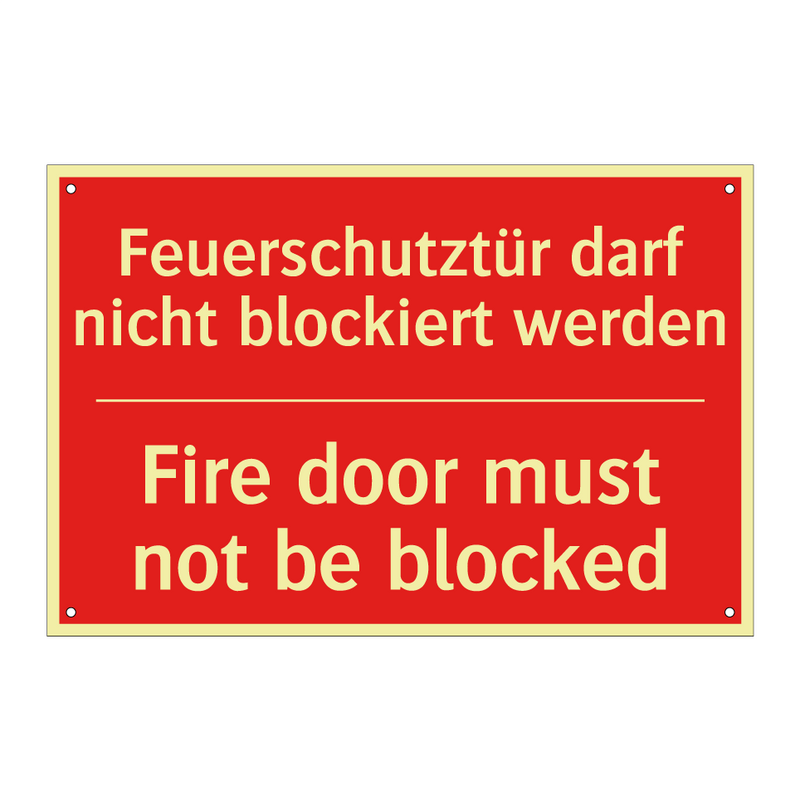 Feuerschutztür darf nicht blockiert /.../ - Fire door must not be blocked