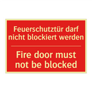 Feuerschutztür darf nicht blockiert /.../ - Fire door must not be blocked