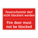 Feuerschutztür darf nicht blockiert /.../ - Fire door must not be blocked