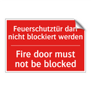Feuerschutztür darf nicht blockiert /.../ - Fire door must not be blocked