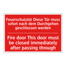 Feuerschutztür Diese Tür muss /.../ - Fire door This door must be closed /.../