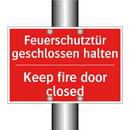 Feuerschutztür geschlossen halten/.../ - Keep fire door closed
