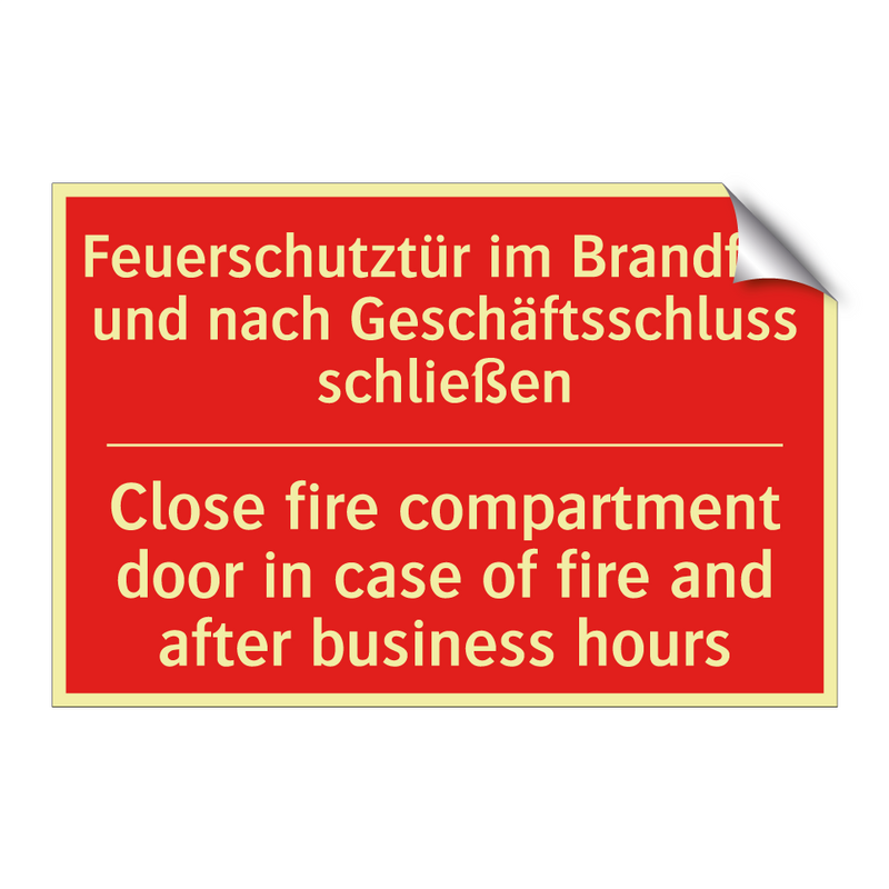 Feuerschutztür im Brandfall und /.../ - Close fire compartment door in /.../
