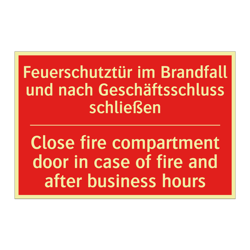 Feuerschutztür im Brandfall und /.../ - Close fire compartment door in /.../