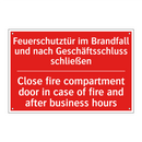 Feuerschutztür im Brandfall und /.../ - Close fire compartment door in /.../
