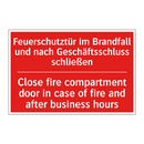 Feuerschutztür im Brandfall und /.../ - Close fire compartment door in /.../