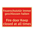 Feuerschutztür Immer geschlossen /.../ - Fire door Keep closed at all times/.../