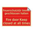 Feuerschutztür Immer geschlossen /.../ - Fire door Keep closed at all times/.../