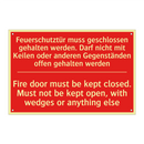 Feuerschutztür muss geschlossen /.../ - Fire door must be kept closed. /.../