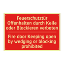 Feuerschutztür Offenhalten durch /.../ - Fire door Keeping open by wedging /.../