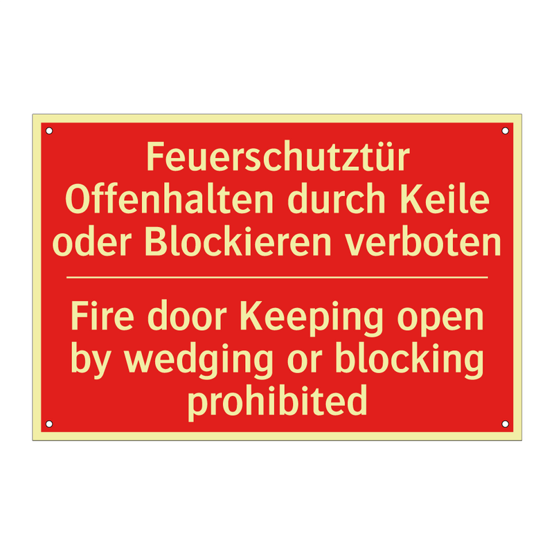 Feuerschutztür Offenhalten durch /.../ - Fire door Keeping open by wedging /.../