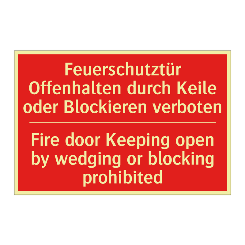 Feuerschutztür Offenhalten durch /.../ - Fire door Keeping open by wedging /.../