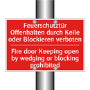 Feuerschutztür Offenhalten durch /.../ - Fire door Keeping open by wedging /.../
