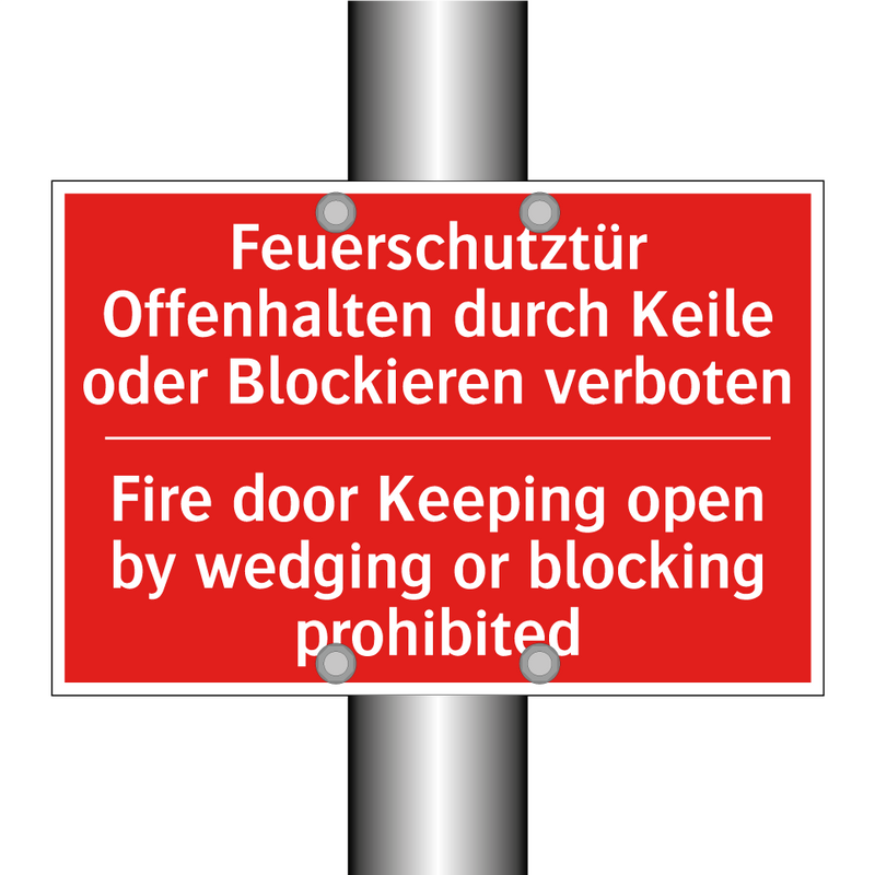 Feuerschutztür Offenhalten durch /.../ - Fire door Keeping open by wedging /.../