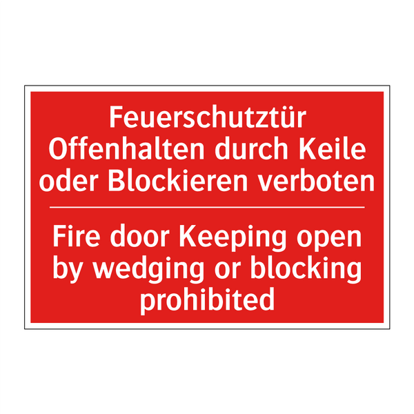 Feuerschutztür Offenhalten durch /.../ - Fire door Keeping open by wedging /.../