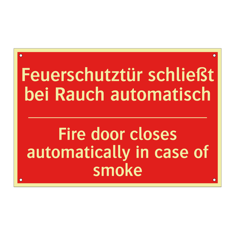 Feuerschutztür schließt bei Rauch /.../ - Fire door closes automatically /.../