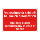 Feuerschutztür schließt bei Rauch /.../ - Fire door closes automatically /.../