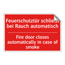 Feuerschutztür schließt bei Rauch /.../ - Fire door closes automatically /.../