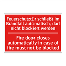 Feuerschutztür schließt im Brandfall /.../ - Fire door closes automatically /.../