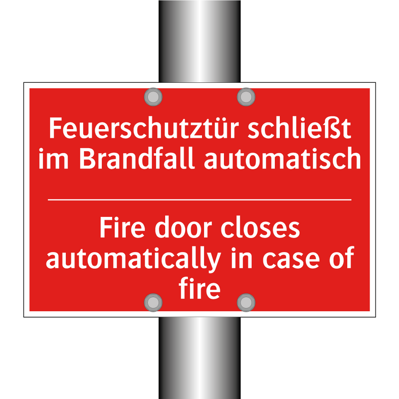 Feuerschutztür schließt im Brandfall /.../ - Fire door closes automatically /.../