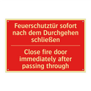 Feuerschutztür sofort nach dem /.../ - Close fire door immediately after /.../