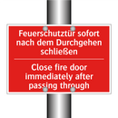 Feuerschutztür sofort nach dem /.../ - Close fire door immediately after /.../