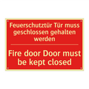 Feuerschutztür Tür muss geschlossen /.../ - Fire door Door must be kept closed/.../