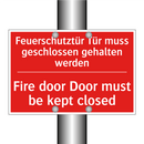 Feuerschutztür Tür muss geschlossen /.../ - Fire door Door must be kept closed/.../