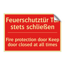Feuerschutztür Tür stets schließen/.../ - Fire protection door Keep door /.../