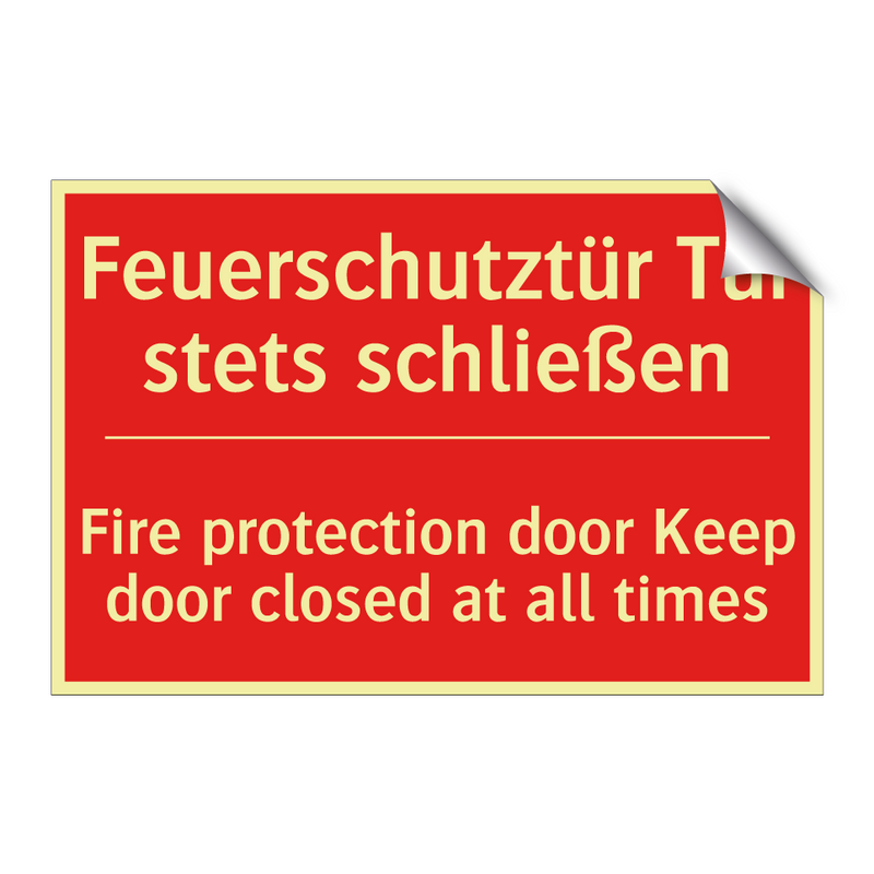 Feuerschutztür Tür stets schließen/.../ - Fire protection door Keep door /.../