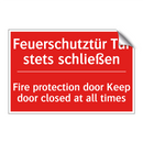 Feuerschutztür Tür stets schließen/.../ - Fire protection door Keep door /.../