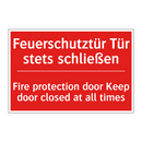 Feuerschutztür Tür stets schließen/.../ - Fire protection door Keep door /.../