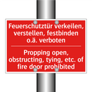 Feuerschutztür verkeilen, verstellen, /.../ - Propping open, obstructing, tying, /.../