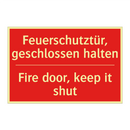 Feuerschutztür, geschlossen halten/.../ - Fire door, keep it shut