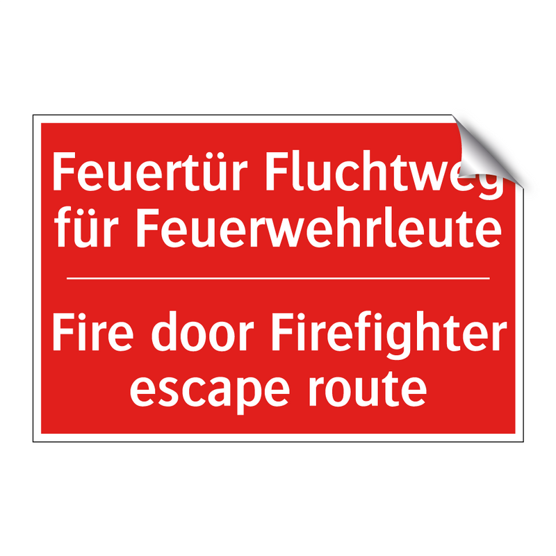 Feuertür Fluchtweg für Feuerwehrleute/.../ - Fire door Firefighter escape route/.../