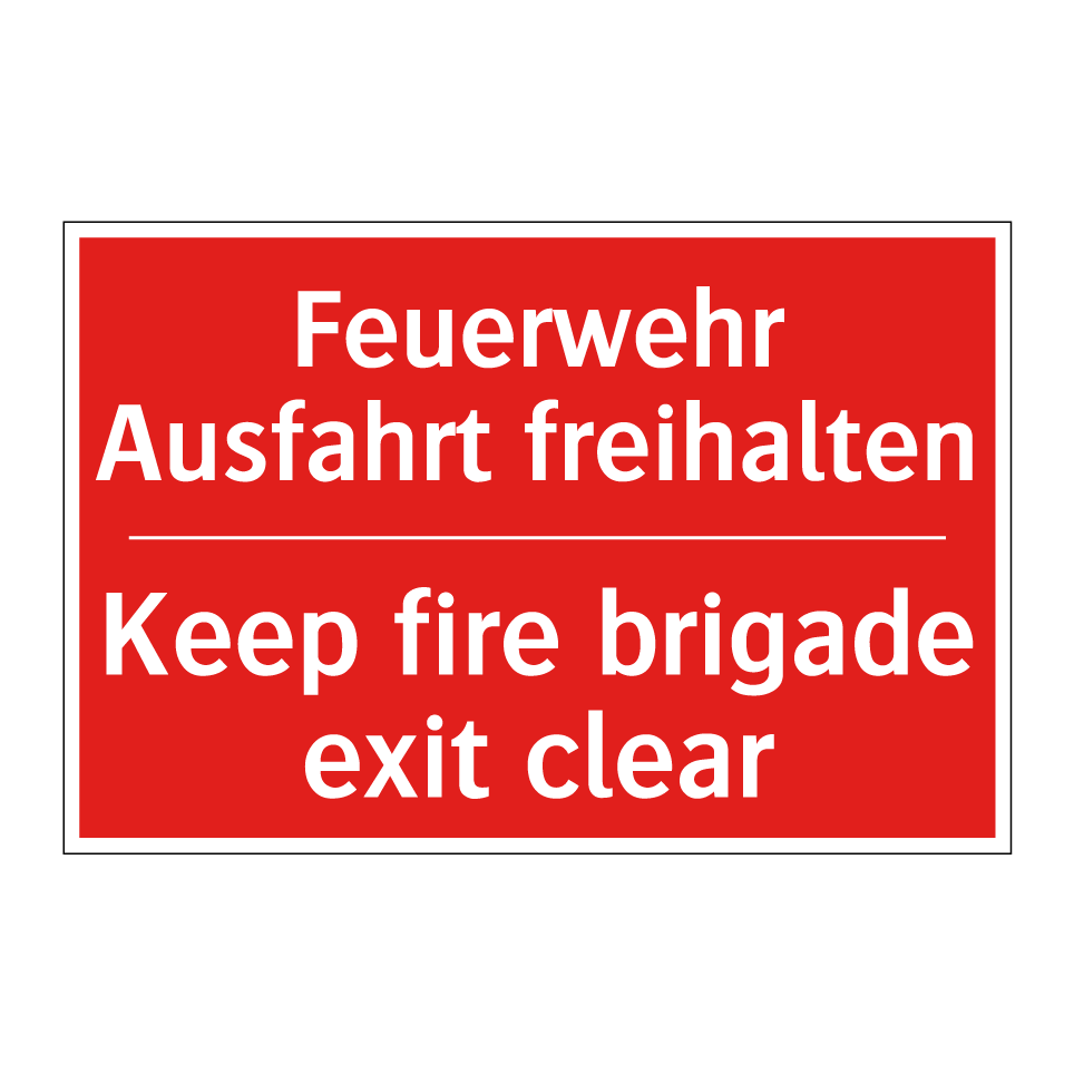 VSafety Brandschutzschild „Fire Exit Keep Clear“ – 300 X 100 Mm, Selbstklebend, Alu-Optik