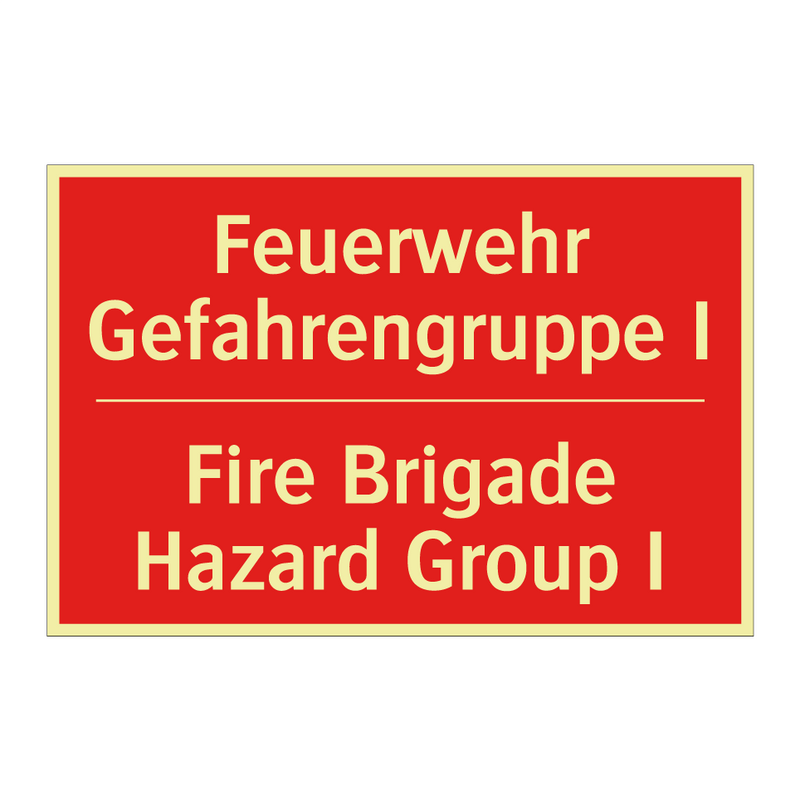 Feuerwehr Gefahrengruppe I - Fire Brigade Hazard Group I