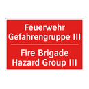 Feuerwehr Gefahrengruppe III - Fire Brigade Hazard Group III